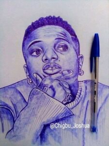 Chigbu Joshua drawing of Wizkid 